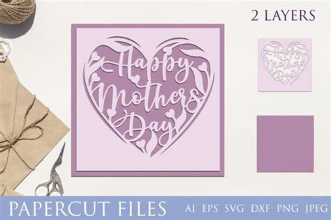 Mothers Day Card Svg Layered Papercut Graphic By Anastasiyaartdesign · Creative Fabrica