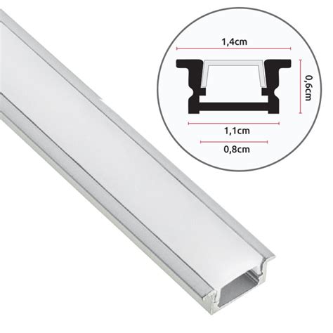 Calha Abas Para Fita Led Branco Difusor Opalino Para Embutir