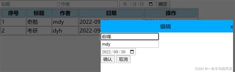 用vue实现列表的增删改查基本功能（简单易懂）vue增删改查 Csdn博客