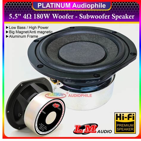 Jual Speaker 5 5 Inch Subwoofer Woofer Bass 4 Ohm 180 Watt 5 Hifi