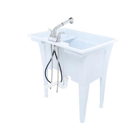 Ruggedtub 3225 In X 22 In 1 Basin White Freestanding Utility Tub With