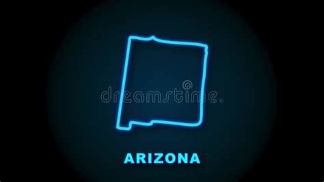 Arizona Usa Federal State Map Outline Animation Motion Graphics Stock