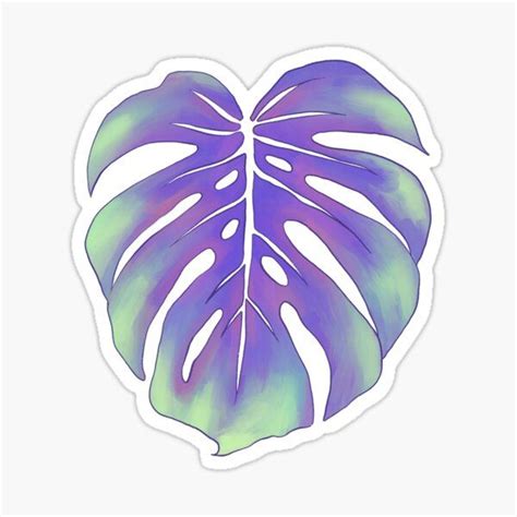 Aesthetic Monstera Deliciosa Leaf Sticker For Sale By Moon Dust