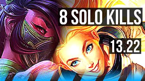 Akali Vs Lux Mid 4 0m Mastery 8 Solo Kills 300 Games Dominating