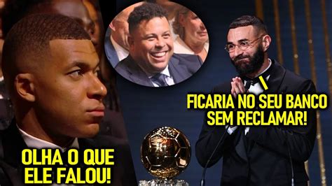 A REAÇÃO VIRAL de MBAPPÉ BOLA de OURO de BENZEMA OLHA o que ELE