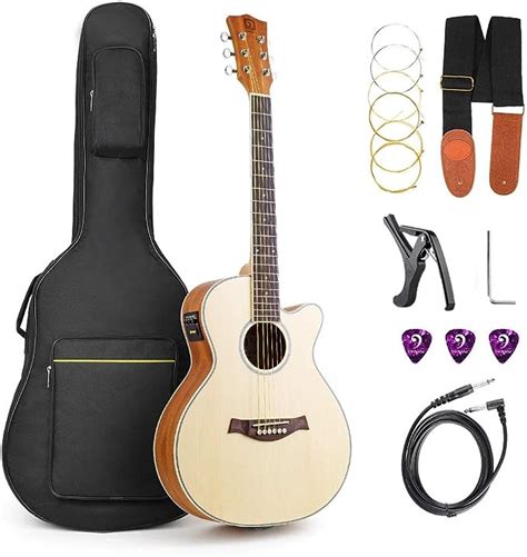 Amazon Guitarra Ac Stica El Ctrica Cutaway Pulgadas De