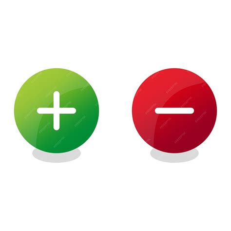 Premium Vector Green Plus Red Minus Buttons Vector Illustration