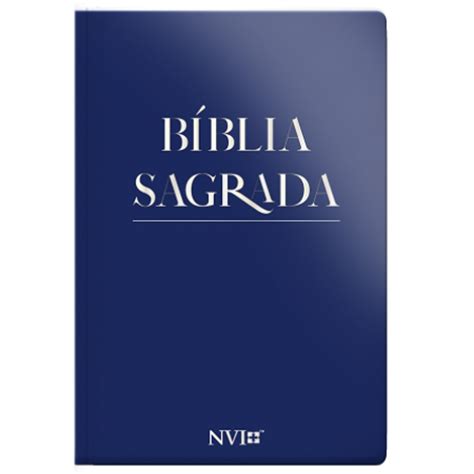 Bíblia Sagrada Slim NVI Letra Maior PU Semi Luxo Azul Escorrega