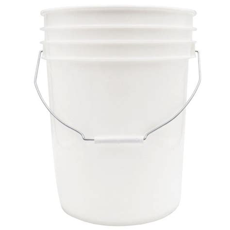 20 Liter White HDPE Plastic Open Head Pail W Metal Handle Pipeline