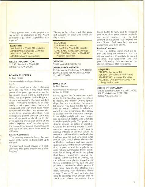 Atari 400 800 Xl Xe Catalog Apx 1981 English