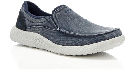 Skechers Men's Canvas 'relsen' Slip On Shoes in Blue for Men - Lyst