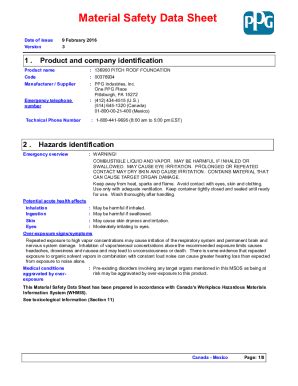 Fillable Online Sds Product Safety Data Sheet Search Fax Email Print