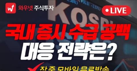 와우넷 공개방송 국내 증시수급 공백대응 전략은