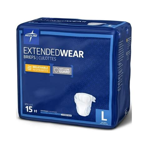 Medline Adult Large Disposable Briefs With Tabs Diapers For Extended Wear Overnight Maximum