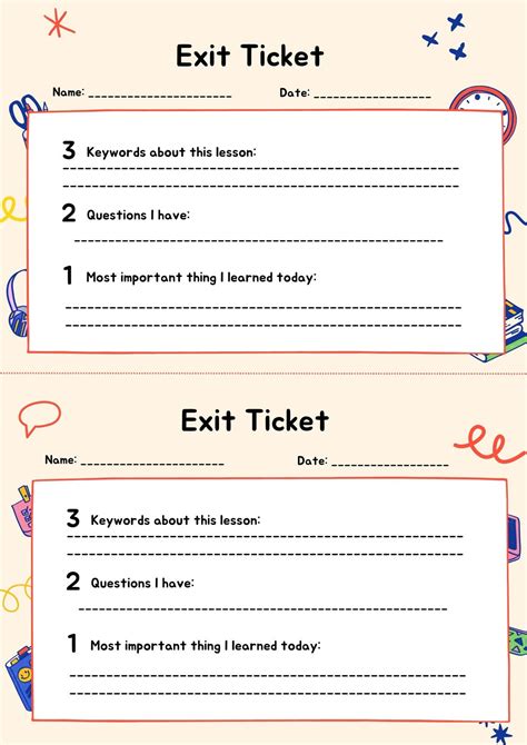 Customize Free Printable Exit Ticket Templates Easily Worksheets Library