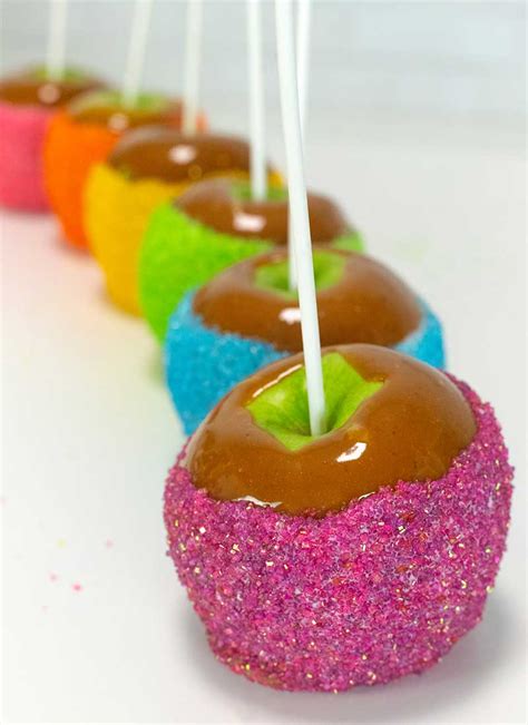 Rainbow Caramel Apples - Pankobunny