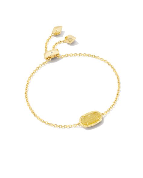 Elaina Gold Delicate Chain Bracelet In Light Yellow Drusy Kendra Scott