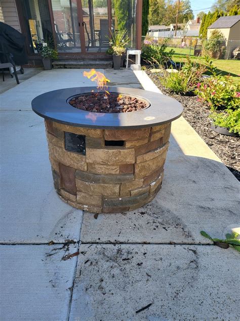 Allen Roth Stacked Stone Fire Pit Table Ebay