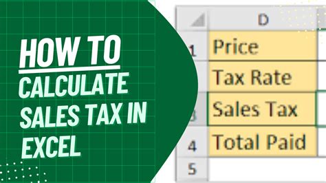 How To Calculate Sales Tax In Excel Earn And Excel