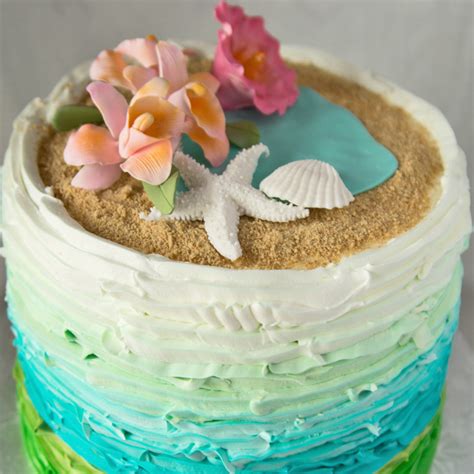 Beach Themed Wedding Shower Cakes