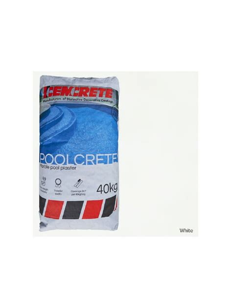 Cemcrete Pool Plaster White 40kg Pool World