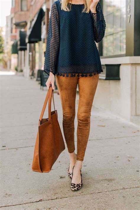 The Suede Leggings You Need This Fall Outfits With Leggings Suede