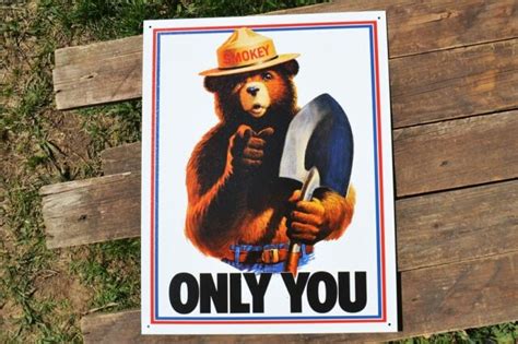 Smokey The Bear Tin Metal Sign Only You Can Prevent Forest Fires