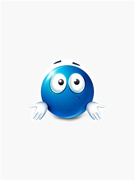 "Shrug Blue Emoji" Sticker for Sale by AmberNer | Redbubble