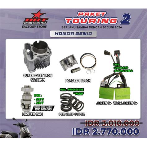 Jual PAKET BORE UP BRT GENIO BEAT DELUXE SCOPPY 2022 Jakarta Barat