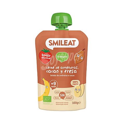 Smileat Smileat Bolsita de fruta fresa ecológica con leche de