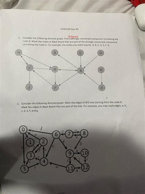 Solved 1 Consider The Following Directed Graph Find A