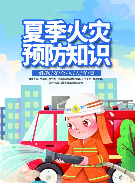 Prevention Of Summer Fire Fire Safety Knowledge Leaflet Template