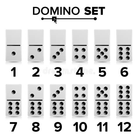 Ejemplo Realista Del Vector Determinado Del Domin Color Blanco Huesos