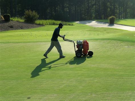 The Creek Club Golf Course Maintenance Greens Aerification Sept 4 2013