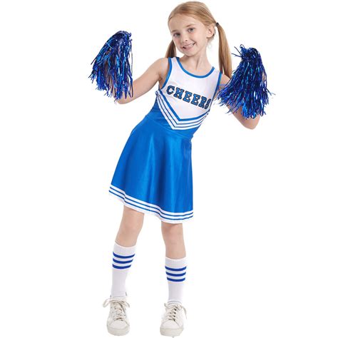 Kids Cheerleader Uniforms Girls 5t-10 Fancy Cheer Costume Cute Dress w ...