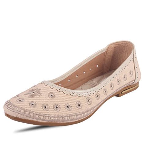 Buy Anand Archies Artificial Leather Cream Ballies For Girls And Womens