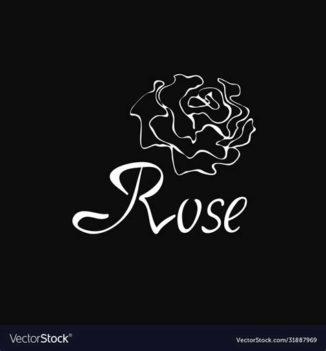 Outline logo with rose Royalty Free Vector Image