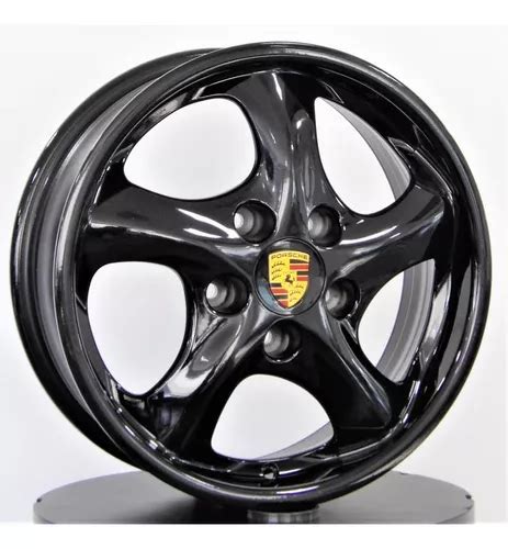 Rodas Porsche Twist Fusca Aro 17x6 5x130 Jogo Bicos Cor Preto