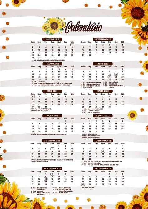 Calendario Girassol Fazendo A Nossa Festa Dia De Aula