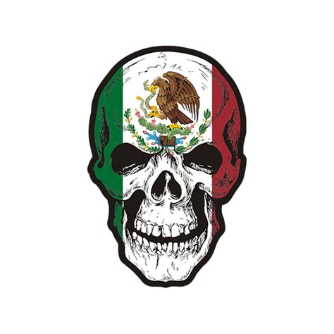 Mexican Flag Skull Mexico Mexicana Sticker Decal V2 - Rotten Remains