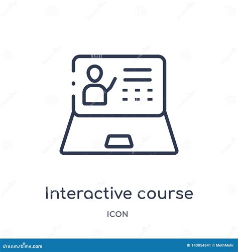 Linear Interactive Course Icon From Elearning And Education Outline