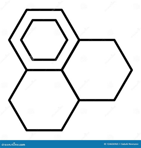 Honeycomb Thin Line Icon Honey Cells Vector Illustration Isolated On