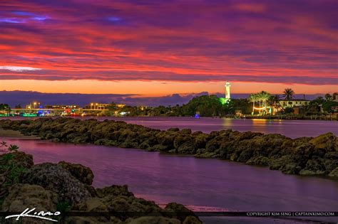 Jupiter Inlet Lighthouse Photo Beautiful Sky Colors Hdr Photography By Captain Kimo