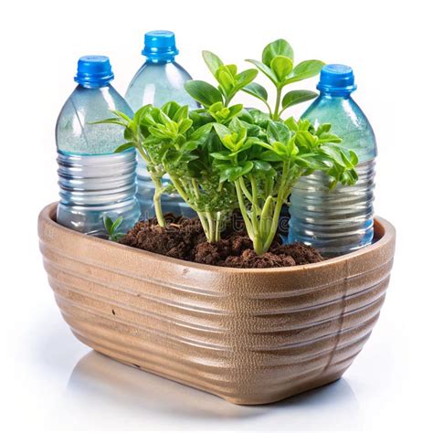 Plastic Planter Pot Made from Recycled Plastic Bottles Stock Illustration - Illustration of ...