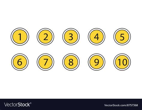 Numbers set icons Royalty Free Vector Image - VectorStock