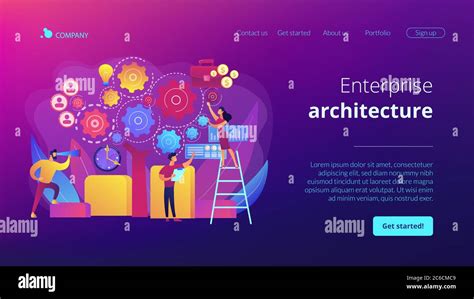 Enterprise Architecture Concept Landing Page Stock Vector Image Art