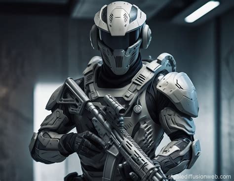 Futuristic Soldier In Combat Gear Stable Diffusion Online