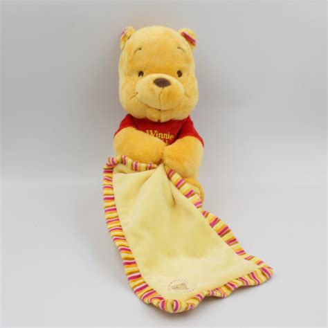 Doudou Winnie L Ourson Avec Mouchoir Jaune Rouge Disney Nicotoy