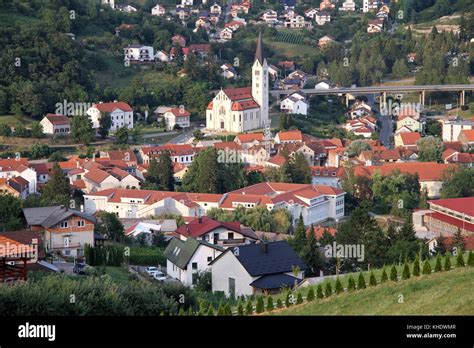 Old town Krapina with church and bridge, Croatia Stock Photo - Alamy