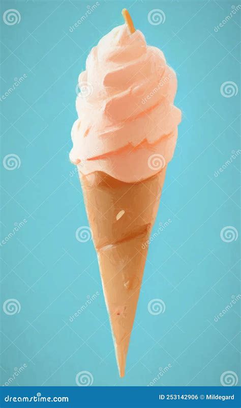 Ice Cream Cone - Digital Art Stock Illustration - Illustration of ...